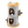 cute small cat tree tower with cozy condos and plush danging balls 4