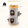 cute small cat tree tower with cozy condos and plush danging balls size 5