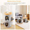 cute small cat tree tower with cozy condos and plush danging balls 6