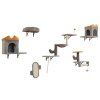 wall mounted cat tower set with 2 tier platform and 2 comfy cat condos 3