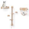 wooden Cat wall shelves natural 3