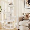 Multi level Kitty Tower with Padded Perch and Scratching Posts White 1