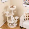 Multi level Kitty Tower with Padded Perch and Scratching Posts White 2