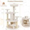 Multi level Kitty Tower with Padded Perch and Scratching Posts Size White 5