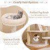 Multi level Kitty Tower with Padded Perch and Scratching Posts White 8