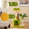 Multi Level Cat Tower with Self Groomer and Dangling Ball 7