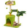 Multi Level Cat Tower with Self Groomer and Dangling Ball 2