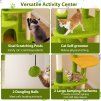 122CM Palm Cat Tree with Self Groomer and Scratching Posts 6