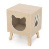Cat Litter Box Rubber Wood Legs with Detachable Top 3