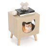 Cat Litter Box Rubber Wood Legs with Detachable Top 4