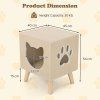 Cat Litter Box Rubber Wood Legs with Detachable Top size 5