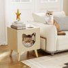 Cat Litter Box Rubber Wood Legs with Detachable Top 6