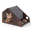 Modern Cat House with Feeder and Detachable Roof 3