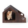 Modern Cat House with Feeder and Detachable Roof 4