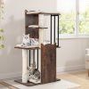 112CM Tall Wooden Cat Tree with Plush Cushions cf 1