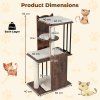 112CM Tall Wooden Cat Tree with Plush Cushions cf size 5