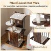 112CM Tall Wooden Cat Tree with Plush Cushions cf 7