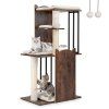 112CM Tall Wooden Cat Tree with Plush Cushions cf 3
