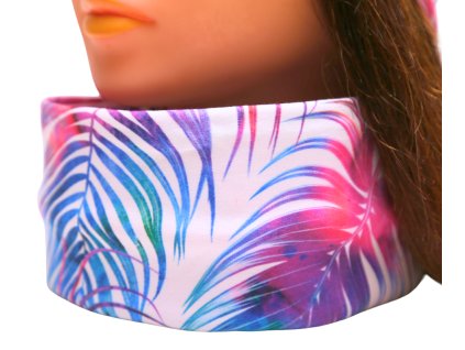 NÁKRČNÍK - BAREVNÁ BOTANIKA - bavlněná růžová podšívka