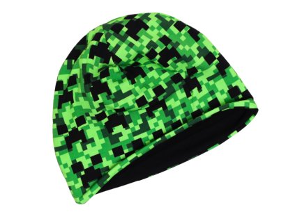 Čepice - PIXELS - bavlněná černá podšívka