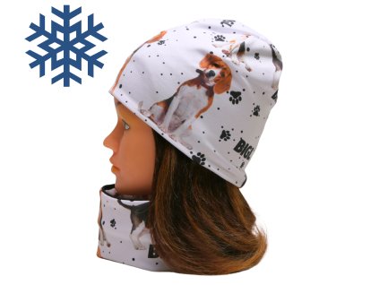 zimni podzimni cepice nakrcnik sala pes psi tlapky borderkolie knirac bigl buldog bernsky salasnicky pro deti dospele zeny muze motiv psu pejsek pejskove pejsci (31)