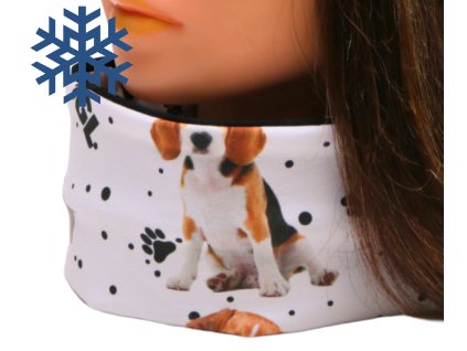 celenka zimni podzimni pes psi tlapky borderkolie knirac bigl buldog bernsky salasnicky pro deti dospele zeny muze motiv psu pejsek pejskove pejsci