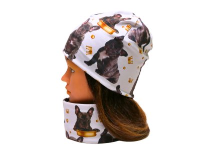 zimni podzimni cepice nakrcnik sala pes psi pejsci pejskove tlapky knirac borderkolie buldok bulldog bigl labrador pro deti pro zeny pro muze bavlna (58)