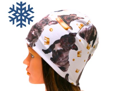 zimni podzimni cepice nakrcnik sala pes psi tlapky borderkolie knirac bigl buldog bernsky salasnicky pro deti dospele zeny muze motiv psu pejsek pejskove pejsci (64)