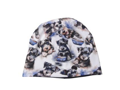 zimni podzimni cepice nakrcnik sala pes psi tlapky borderkolie knirac bigl buldog bernsky salasnicky pro deti dospele zeny muze motiv psu pejsek pejskove pejsci