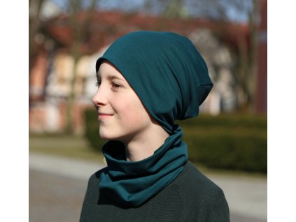 Čepice homeless (s přepadem) - Smaragdová