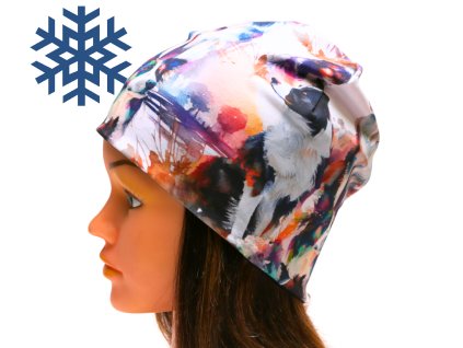 zimni podzimni cepice nakrcnik sala pes psi tlapky borderkolie knirac bigl buldog bernsky salasnicky pro deti dospele zeny muze motiv psu pejsek pejskove pejsci (10)