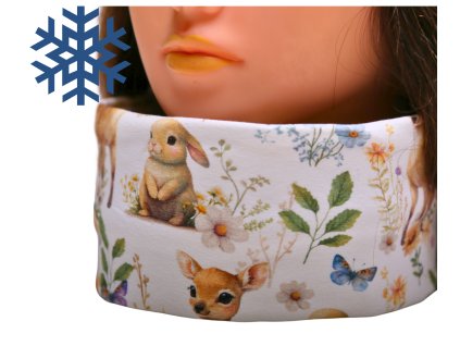 zimni podzimni cepice nakrcnik jezek srnec zajic kralik les listy pro zeny pro deti pro chlapce bila bezova bavlna fleece (18)