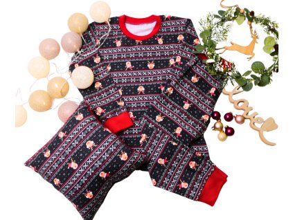 Dětské pyžamo - VÁNOČNÍ SOBÍK - Polštářek zdarma