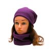 3D purpurová set čepice a nákrčník, čepice a šála, zimní čepice, podzimní čepice (3)