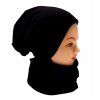 Čepice Homeless (s přepadem) a nákrčník - ČERNÁ - bavlněná černá podšívka