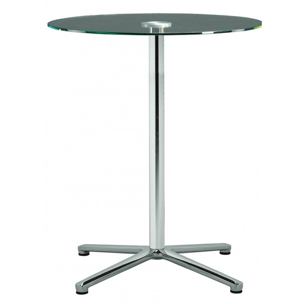 sklenený barový stôl na centrálnej nohe so štvorramennou podnožou,TABLE 862.01,RIM