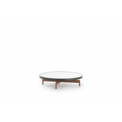 onde round coffee table d90x22 bottle green copper 45