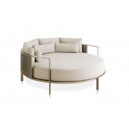 solanas round chill bed gold 1