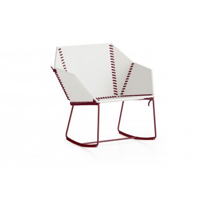 textile rocking chair wine red product image 1