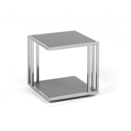 Záhradný príručný stolík SUITE lounge side table 40x40 cm, Fischer Möbel, kovový sivý