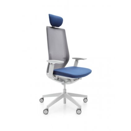 Ergonomická kancelarska stoliccka otocna ACCIS Pro 151SFL light grey P63PU 001 LU, PROFIM, s opierkou hlavy, siva, nosnost 130 kg