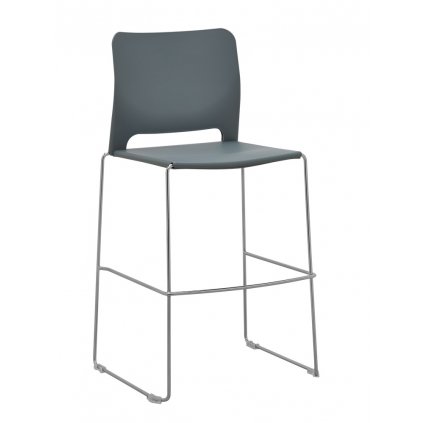 plastová barová stolička, chrómová kovová podnož, stohovateľná, výška sedu 720 mm, REDONDA 960.300, RIM (4)