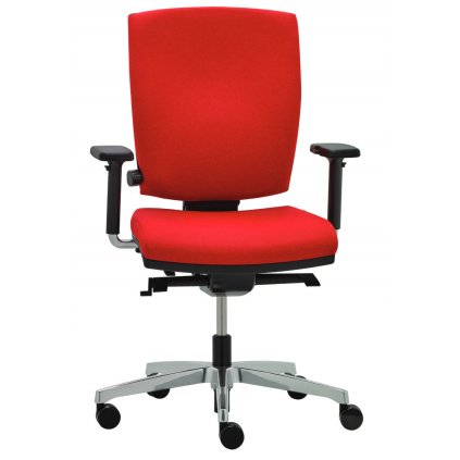 kancelárska stolička s podrúčkami, synchrónna mechanika, výškovo nastaviteľné operadlo,hliníkový leštený kríž ANATOM 985 A,RIM,otočná stolička