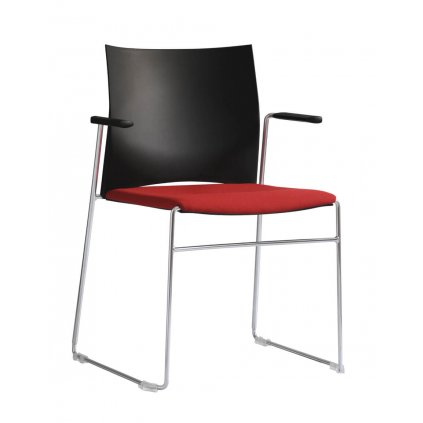 konferenčná stolička s podrúčkami, s čalúneným sedadlom a plastovým operadlom,WEB 950.101,RIM