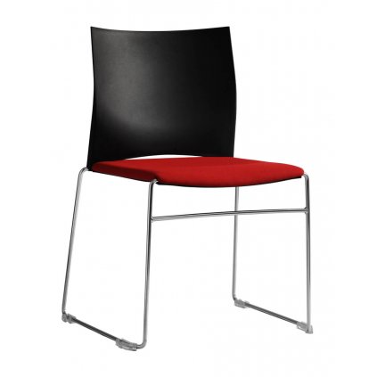 plastová stolička s čalúneným sedadlom a plastovým operadlom,chrómová podnož,WEB 950.001,RIM