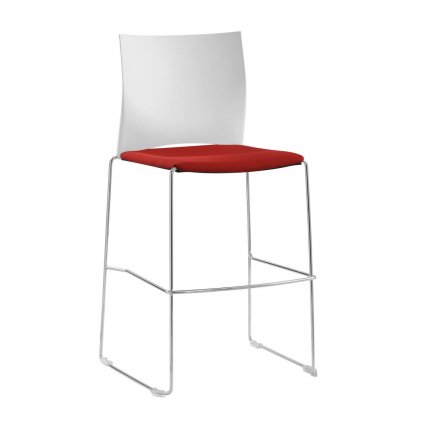 plastová barová stolička s čalúneným sedadlom a plastovým operadlom,kovová podnož,sedadlo vo výške 725 mm,WEB 950.301,RIM