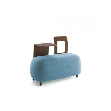 Dizajnova lavicka VICE VERSA small bench s operadlom a stolikom, Innova, modra