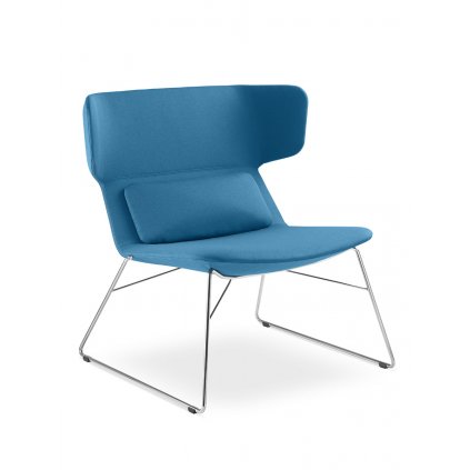 dizajnove calunene kreslo s vankusikom a ocelovou chromovou podnozou FLEXI LOUNGE FL L Q N4 LD Seating lounge kreslo
