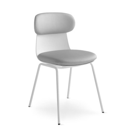konferencna stolicka so stvornohou podnozou, biele plasty ZOE 221 WH N0 LD SEATING SEDOOZ stolička do zasadacky