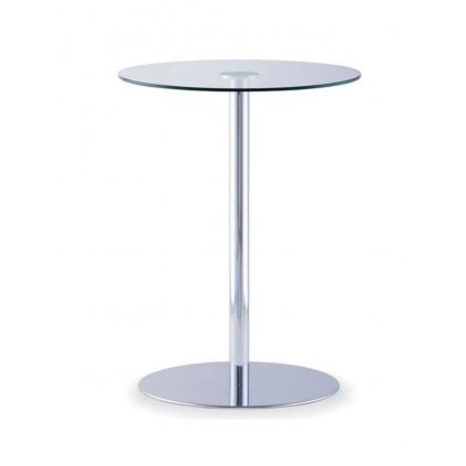 sklenený barový stôl na centrálnej nohe s okrúhlou podnožou,TABLE 862.02,RIM